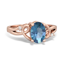 Blue Topaz Swirls 14K Rose Gold ring R2347