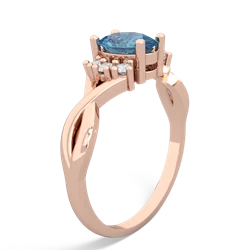 Blue Topaz Victorian Twist 14K Rose Gold ring R2497