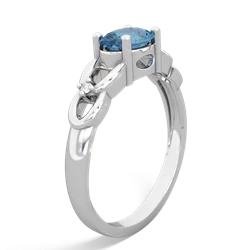 Blue Topaz Links 14K White Gold ring R4032