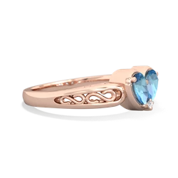 Blue Topaz Filligree 'One Heart' 14K Rose Gold ring R5070