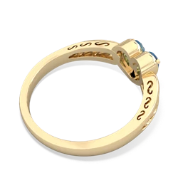 Blue Topaz Filligree 'One Heart' 14K Yellow Gold ring R5070
