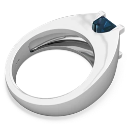 Blue Topaz Men's 14K White Gold ring R1836