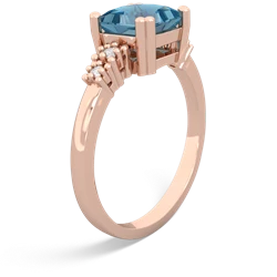 Blue Topaz Art Deco Princess 14K Rose Gold ring R2014