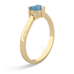Blue Topaz Delicate Heart 14K Yellow Gold ring R0203