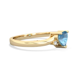 Blue Topaz Delicate Heart 14K Yellow Gold ring R0203