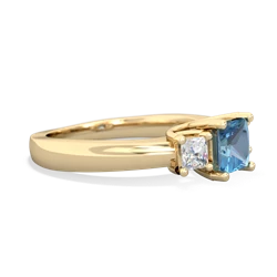 Blue Topaz Three Stone Trellis 14K Yellow Gold ring R4015