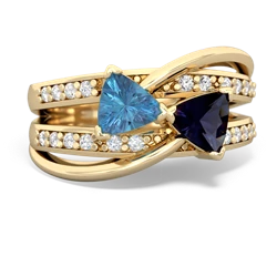 Blue Topaz Bowtie 14K Yellow Gold ring R2360