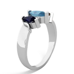 Blue Topaz Three Peeks 14K White Gold ring R2433