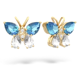 Blue Topaz Butterfly 14K Yellow Gold earrings E2215