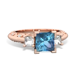 Blue Topaz Eternal Embrace Engagement 14K Rose Gold ring C2001