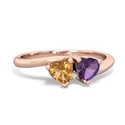 Citrine Sweethearts 14K Rose Gold ring R5260