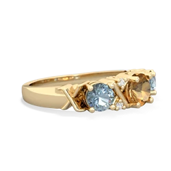 Citrine Hugs And Kisses 14K Yellow Gold ring R5016