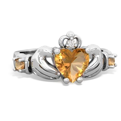 Lab Ruby Claddagh Keepsake 14K White Gold ring R5245