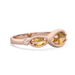 White Topaz Milgrain Marquise 14K Rose Gold ring R5700