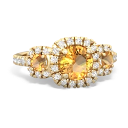 Garnet Regal Halo 14K Yellow Gold ring R5350