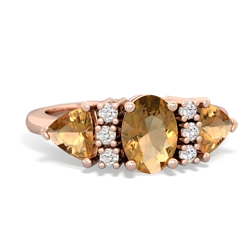 Amethyst Antique Style Three Stone 14K Rose Gold ring R2186