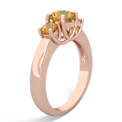 Peridot Three Stone Round Trellis 14K Rose Gold ring R4018
