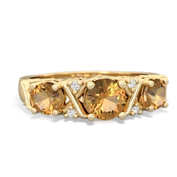Citrine Hugs And Kisses 14K Yellow Gold ring R5016