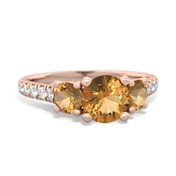 Aquamarine Pave Trellis 14K Rose Gold ring R5500