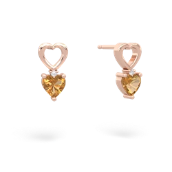 Citrine Four Hearts 14K Rose Gold earrings E2558