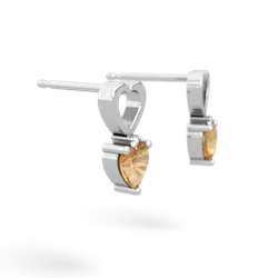 Citrine Four Hearts 14K White Gold earrings E2558