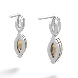 Citrine Marquise Drop 14K White Gold earrings E5333