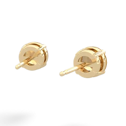 Citrine 6Mm Round Stud 14K Yellow Gold earrings E1786