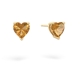 Citrine 6Mm Heart Stud 14K Yellow Gold earrings E1862