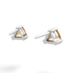 Citrine 5Mm Trillion Stud 14K White Gold earrings E1858