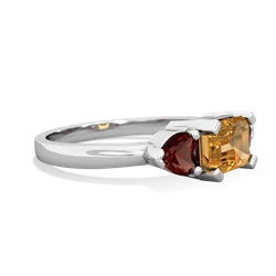 Citrine Three Stone 14K White Gold ring R5235