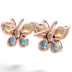 Citrine Butterfly 14K Rose Gold earrings E2215