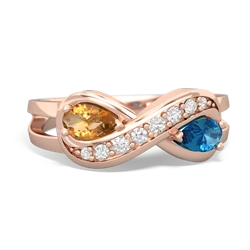 Citrine Diamond Infinity 14K Rose Gold ring R5390
