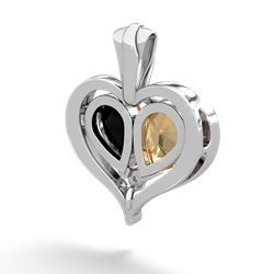 Citrine Two Become One 14K White Gold pendant P5330