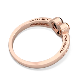 Citrine Filligree 'One Heart' 14K Rose Gold ring R5070