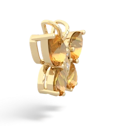 Citrine Butterfly 14K Yellow Gold pendant P2215