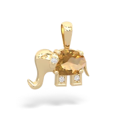 Citrine Elephant 14K Yellow Gold pendant P2555