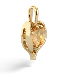 Citrine Two Become One 14K Yellow Gold pendant P5330