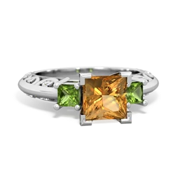 Citrine Eternal Embrace Engagement 14K White Gold ring C2001