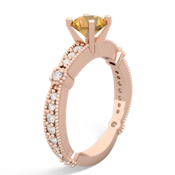 Citrine Sparkling Tiara 6Mm Round 14K Rose Gold ring R26296RD