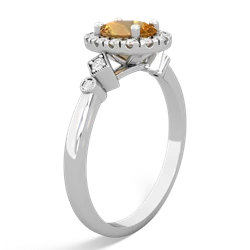 Citrine Antique-Style Halo 14K White Gold ring R5720