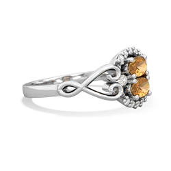Citrine Love Nest 14K White Gold ring R5860