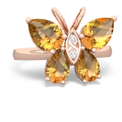 Citrine Butterfly 14K Rose Gold ring R2215