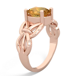 Citrine Celtic Knot Cocktail 14K Rose Gold ring R2377