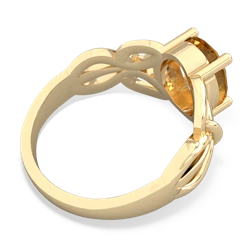 Citrine Celtic Knot Cocktail 14K Yellow Gold ring R2377