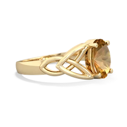 Citrine Celtic Trinity Knot 14K Yellow Gold ring R2389
