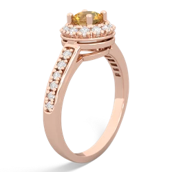 Citrine Diamond Halo 14K Rose Gold ring R5370