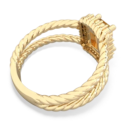 Citrine Rope Split Band 14K Yellow Gold ring R2628
