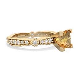 Citrine Sparkling Tiara 6Mm Princess 14K Yellow Gold ring R26296SQ