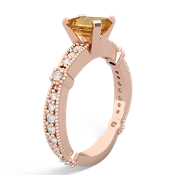 Citrine Sparkling Tiara 7X5mm Emerald-Cut 14K Rose Gold ring R26297EM