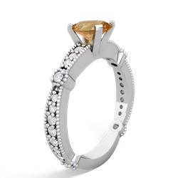 Citrine Sparkling Tiara 7X5mm Oval 14K White Gold ring R26297VL